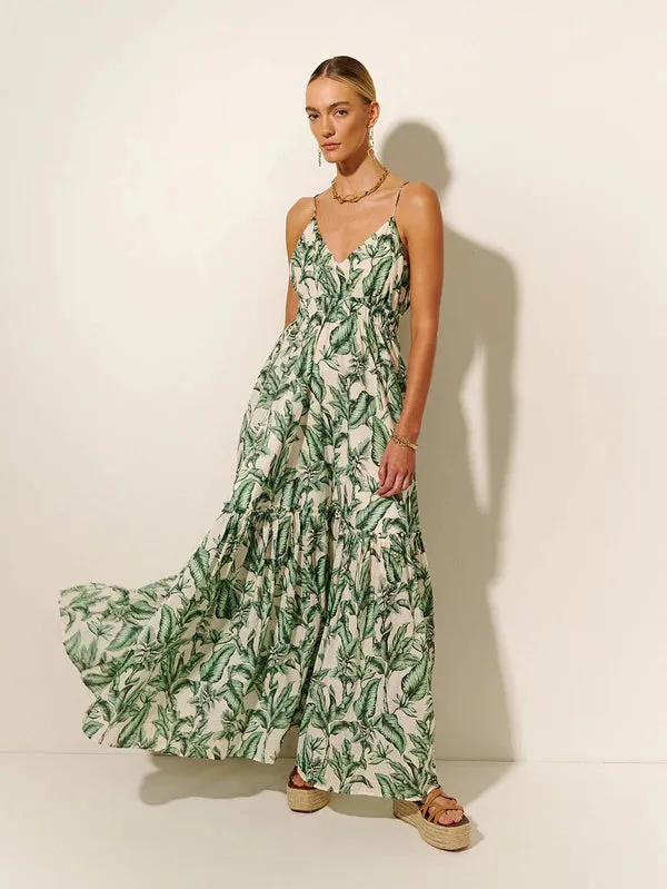 Tropical Print Maxi Dress