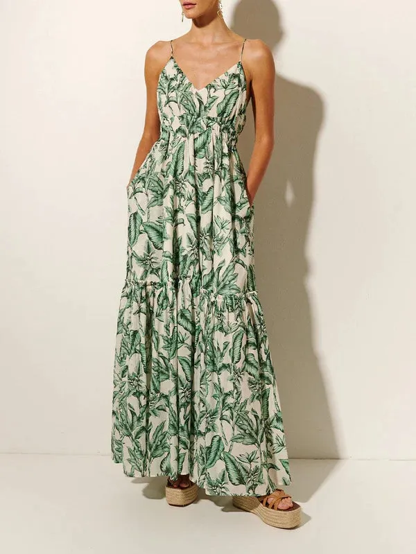 Tropical Print Maxi Dress