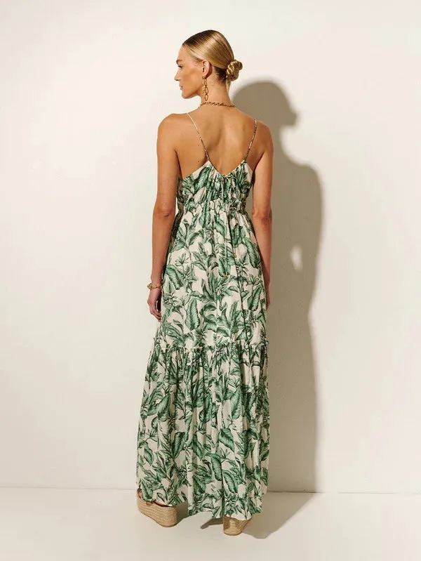 Tropical Print Maxi Dress