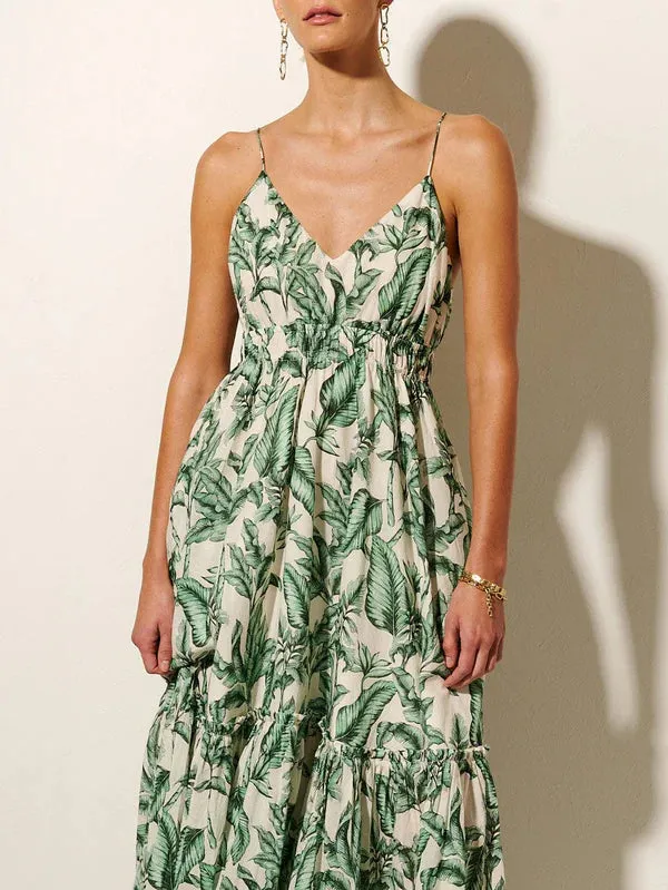 Tropical Print Maxi Dress