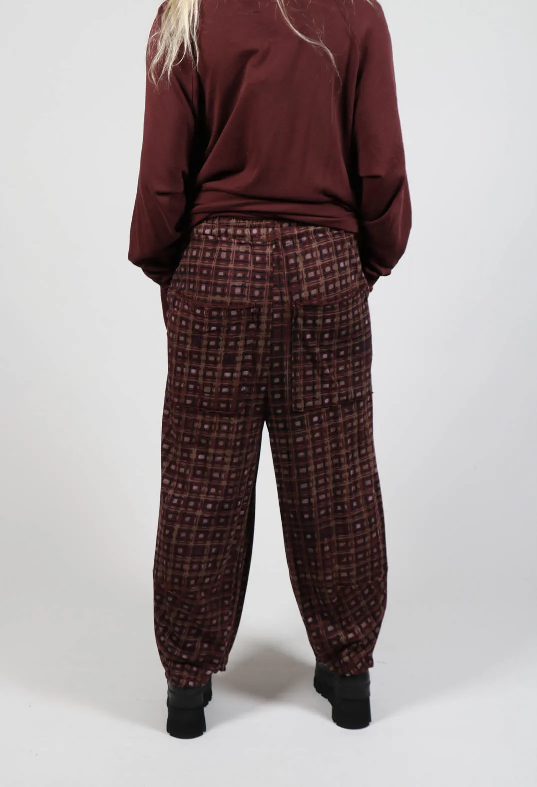 Bronze Check Tulip Hem Joggers