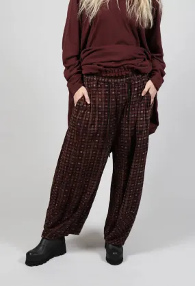 Bronze Check Tulip Hem Joggers