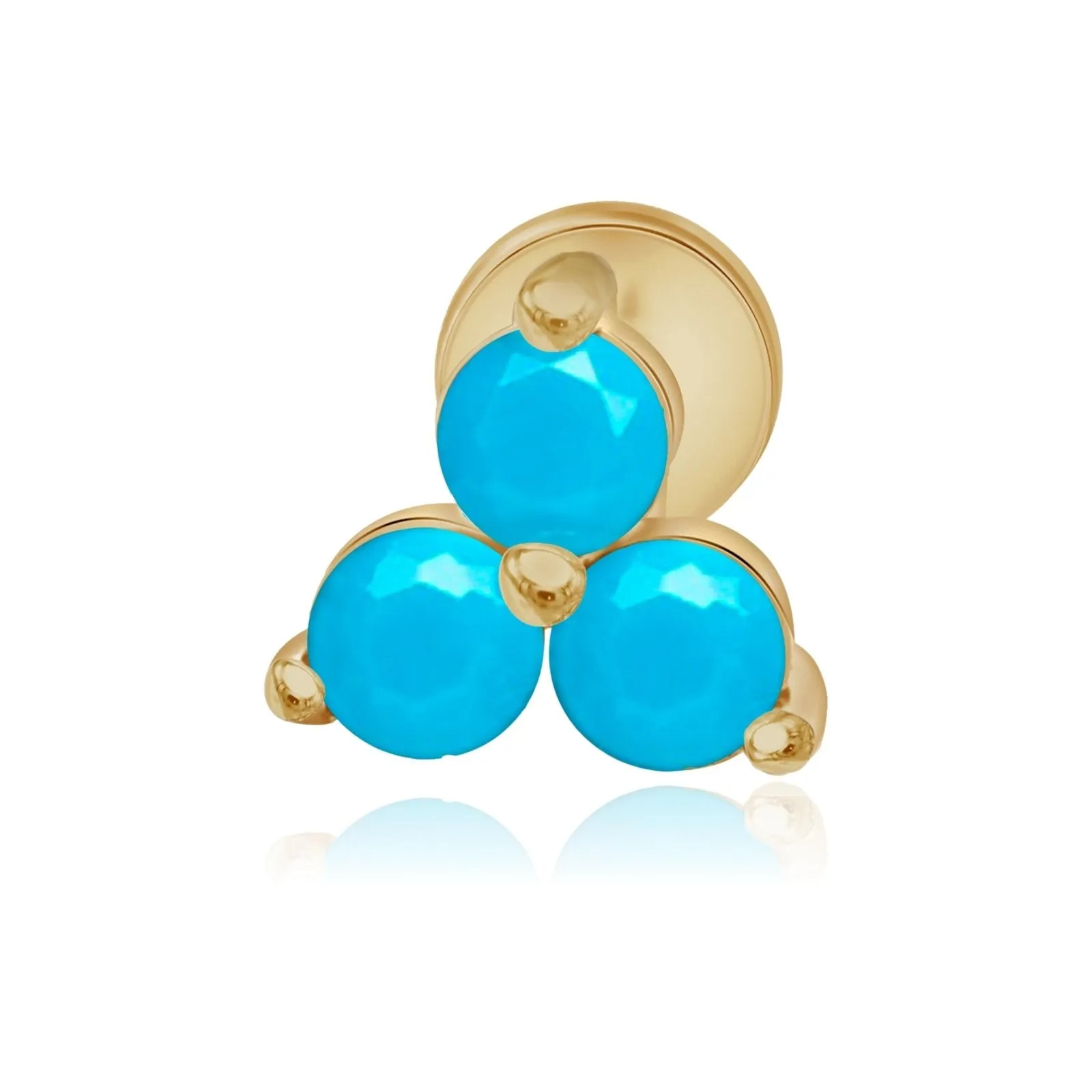 Turquoise Trinity Cluster Flat Back Earring