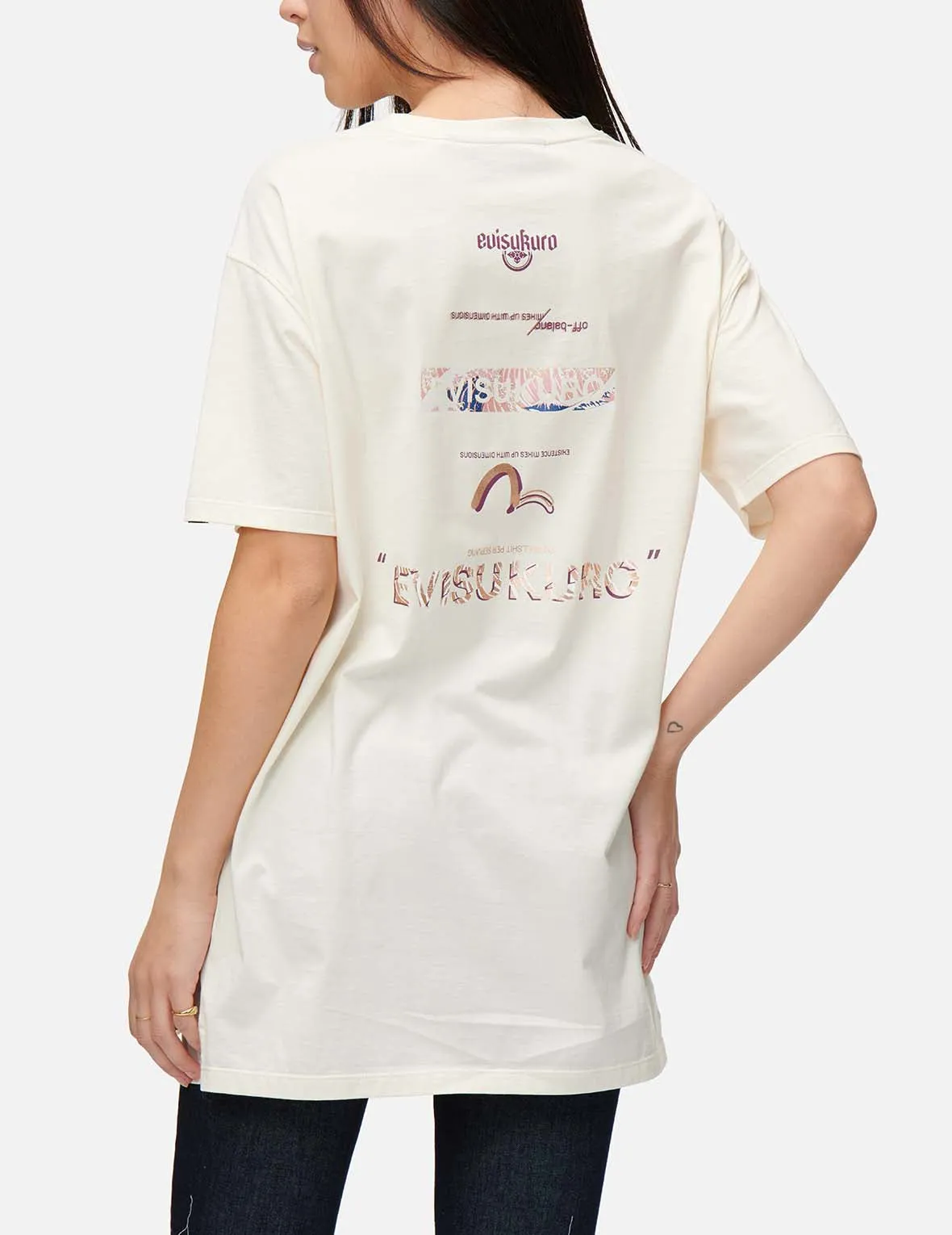 Ukiyo-E Infused Logo Label Print Oversized T-shirt