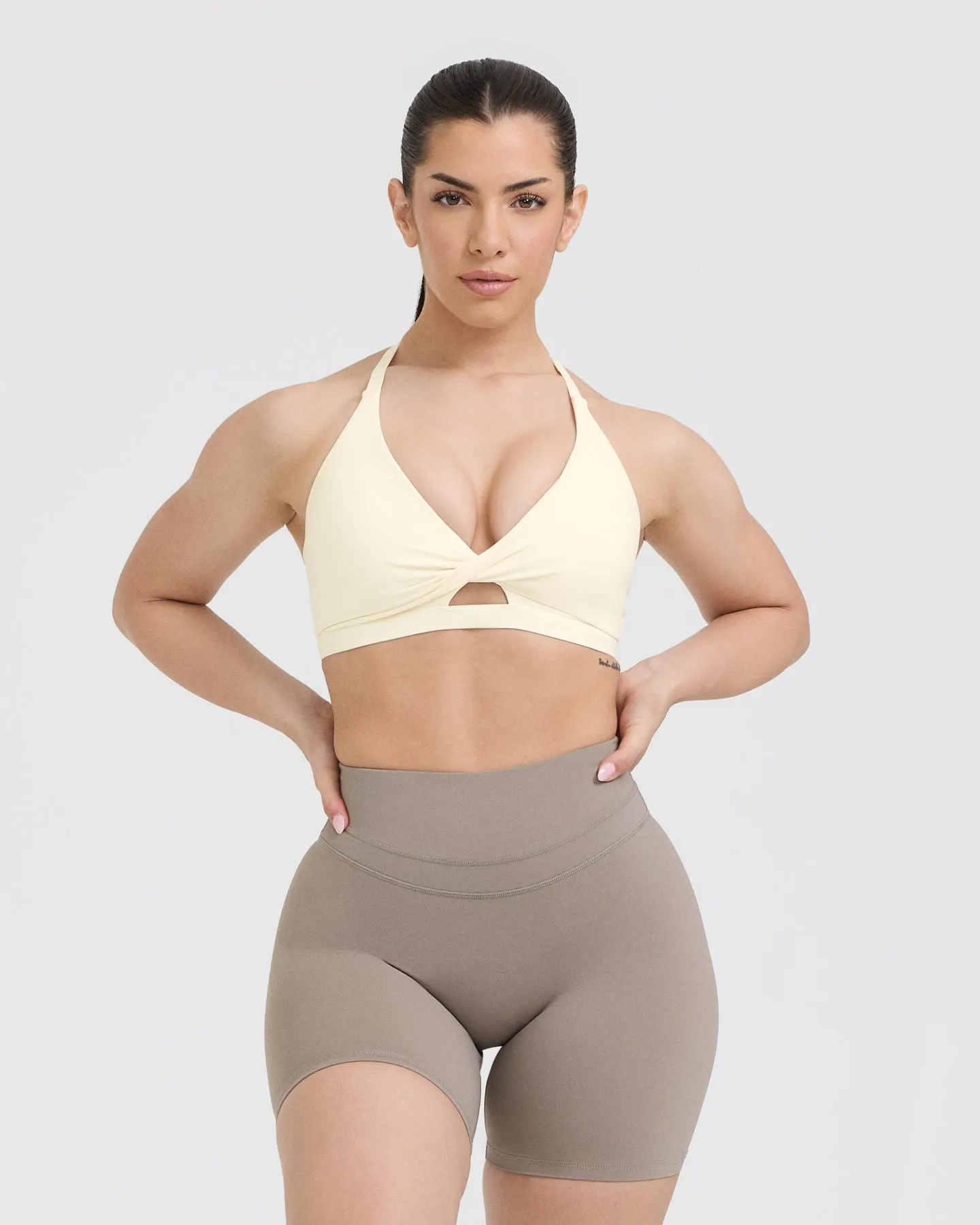 Twist Sports Bra Off White