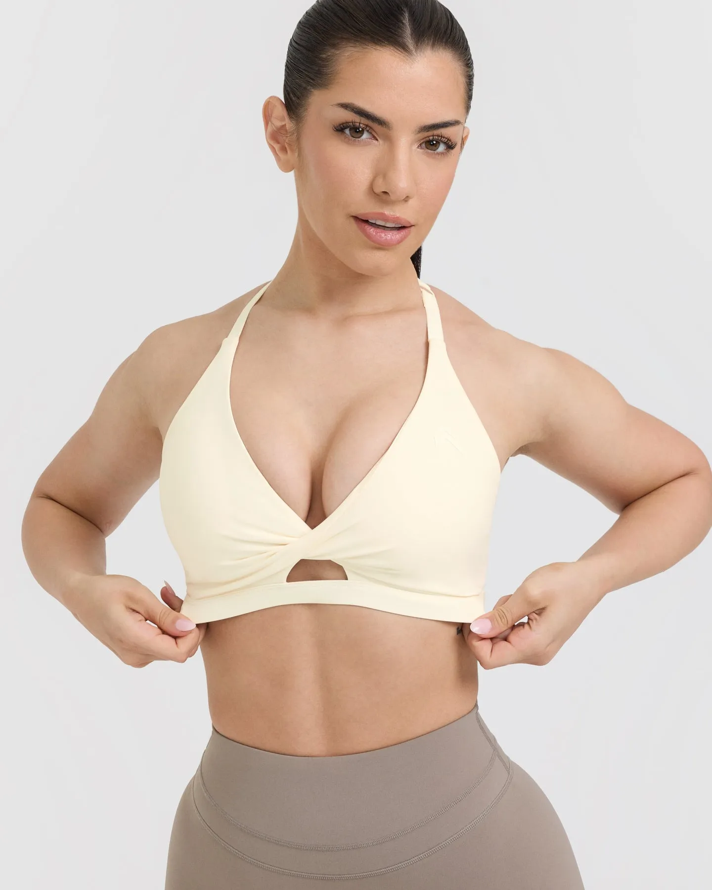 Twist Sports Bra Off White