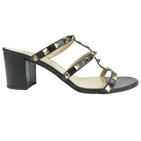 Valentino Black Rockstud Mule Sandal 39.5