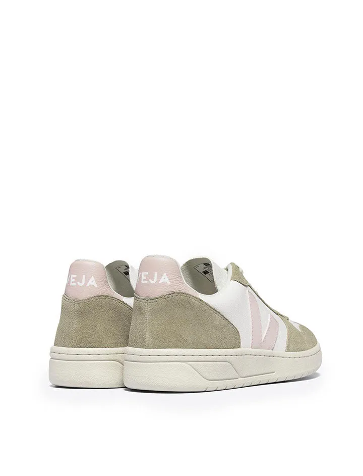 Veja V-10 Chromefree Leather White Petale Sahara Women's Sneakers