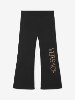 Versace Girls Flared Logo Joggers in Black