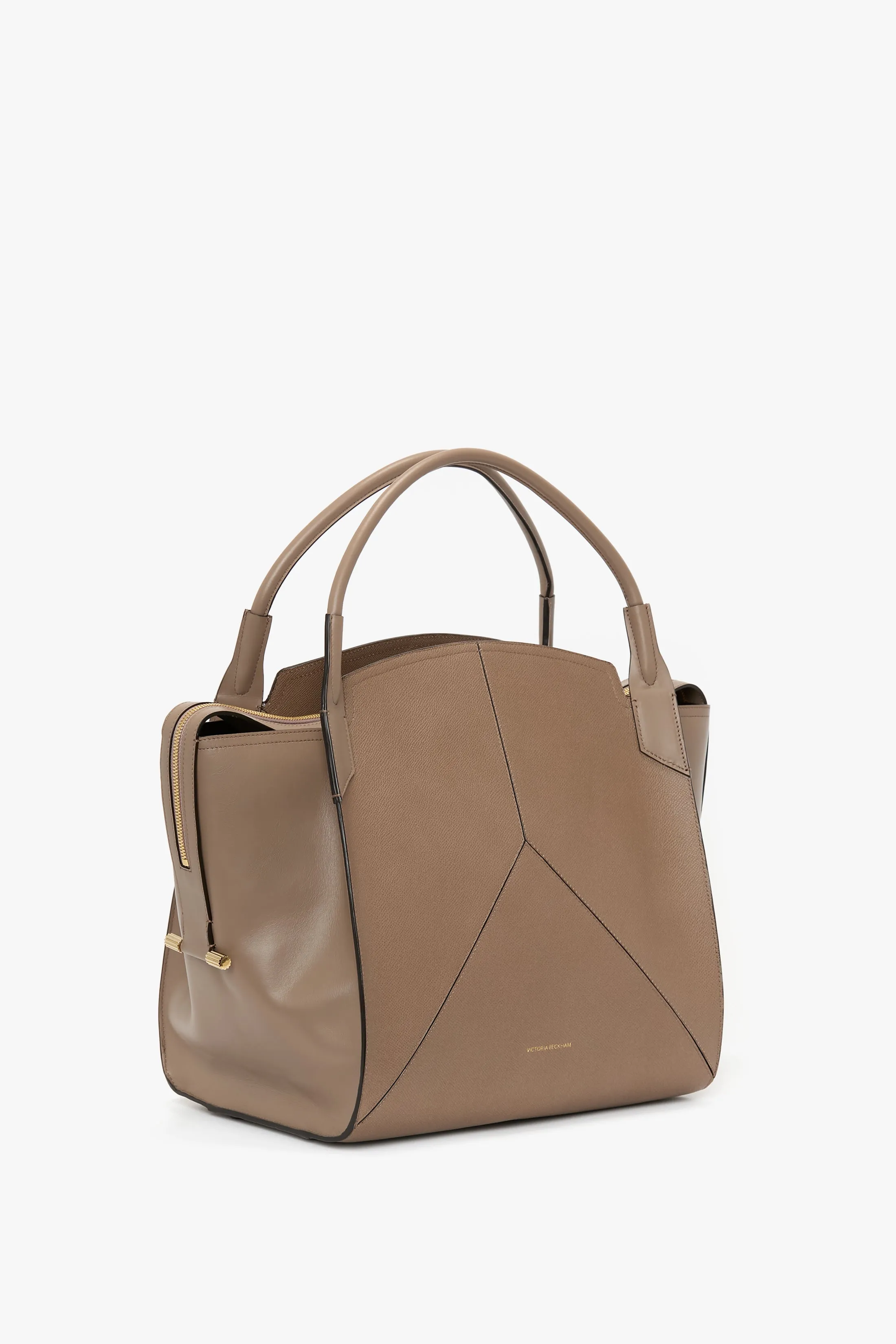 Victoria Bag In Dove Grey Grained Leather