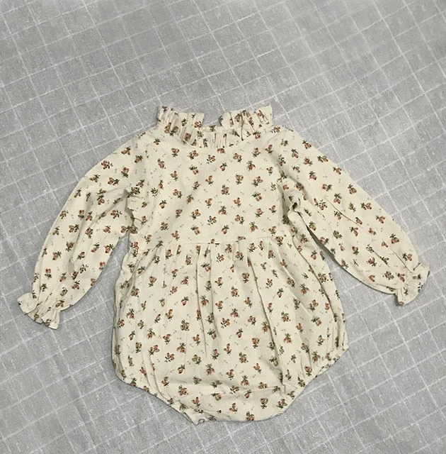 Vintage Baby Girl Linen Outfit