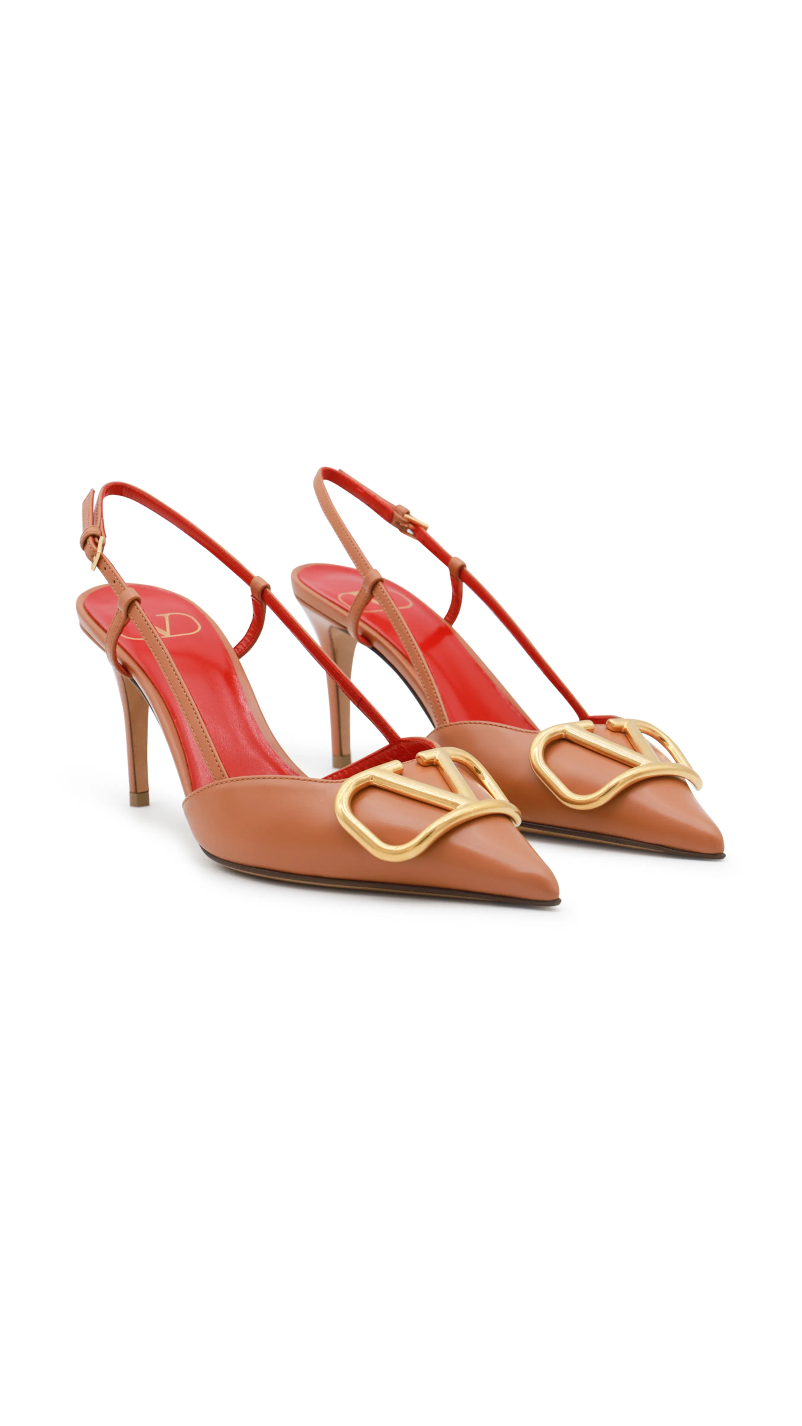 Vlogo Almond Calfskin Slingback Pump 80MM.