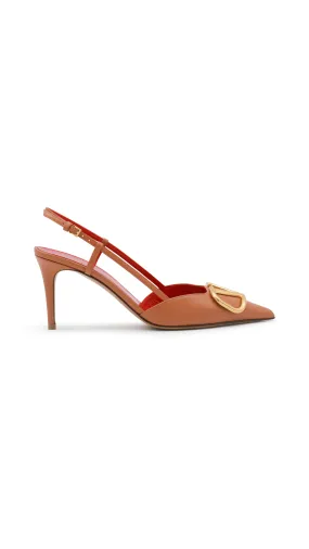 Vlogo Almond Calfskin Slingback Pump 80MM.