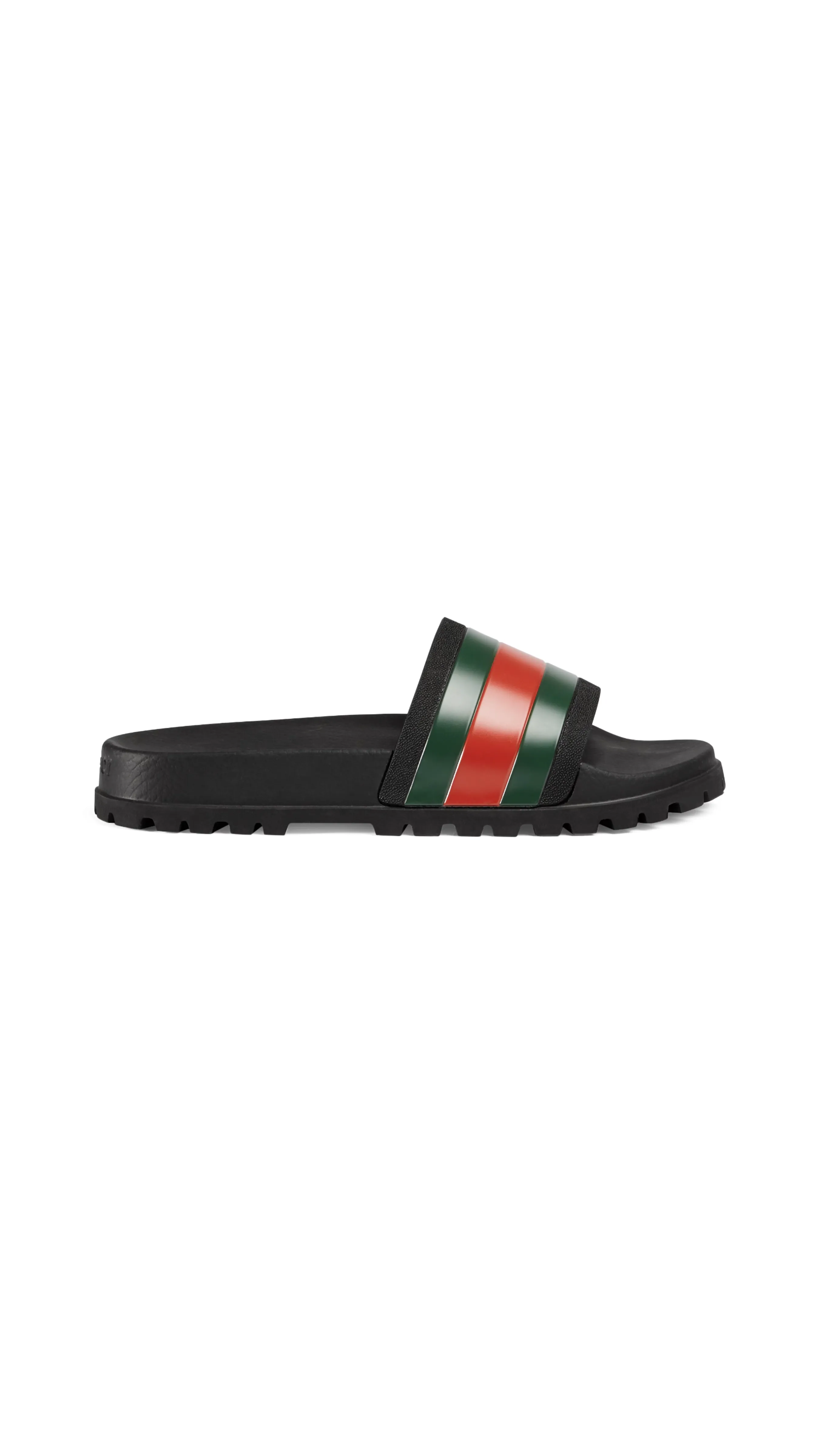 Web Rubber Slide Sandal - Black