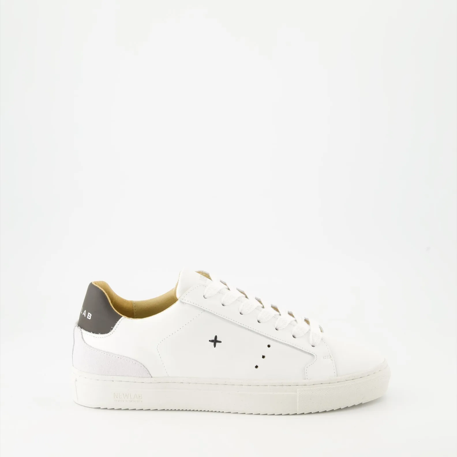 White-Black Leather Sneakers NL10