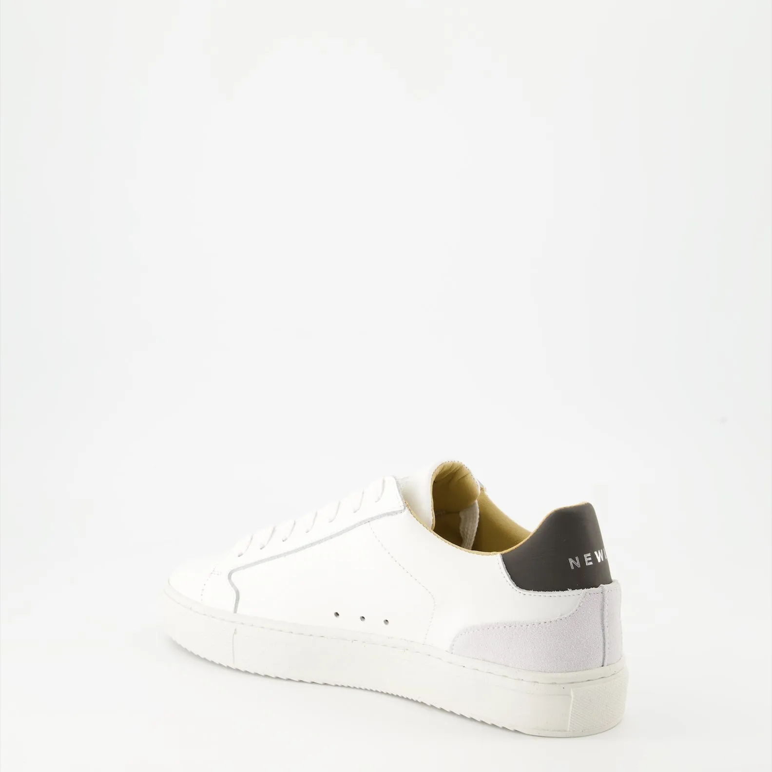 White-Black Leather Sneakers NL10