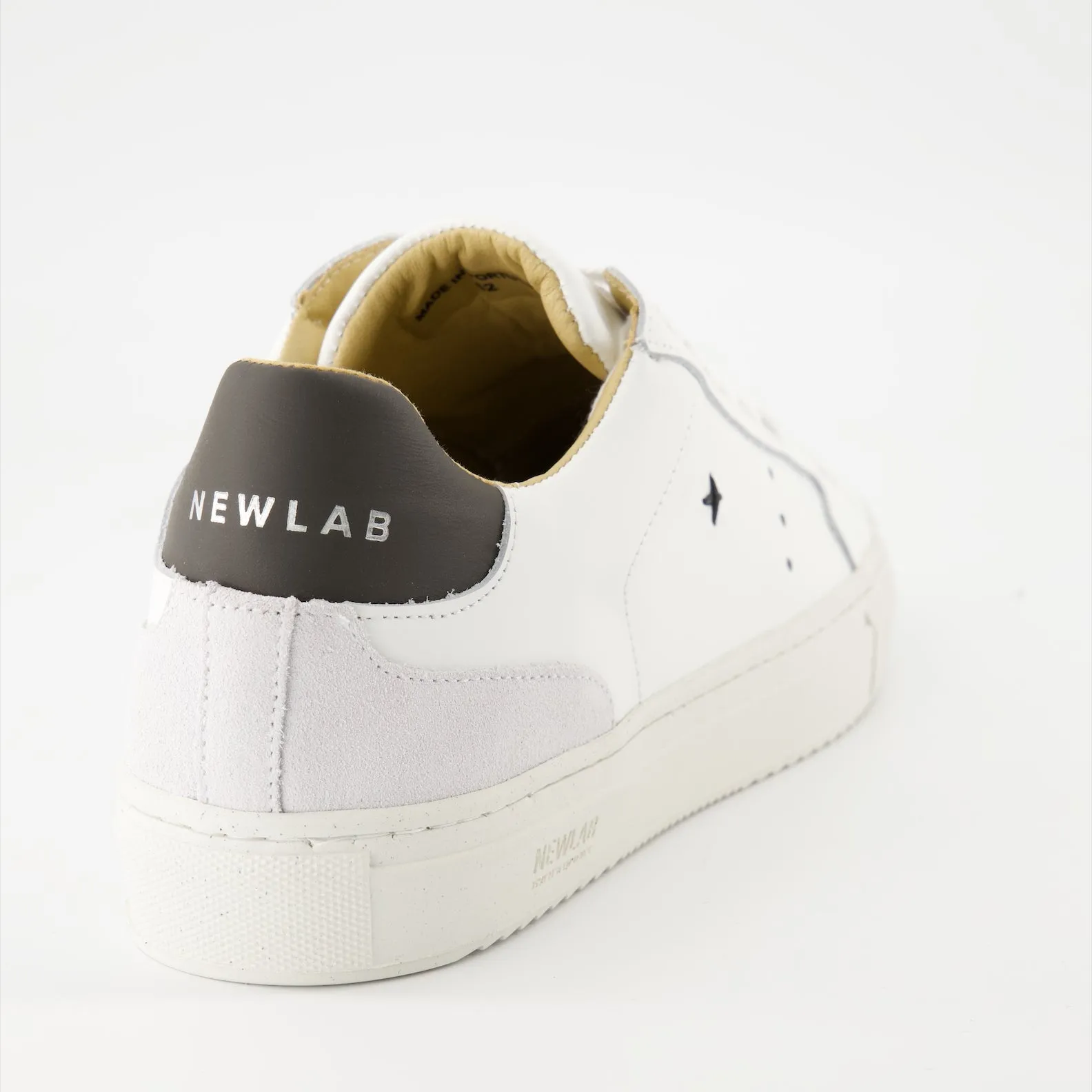 White-Black Leather Sneakers NL10