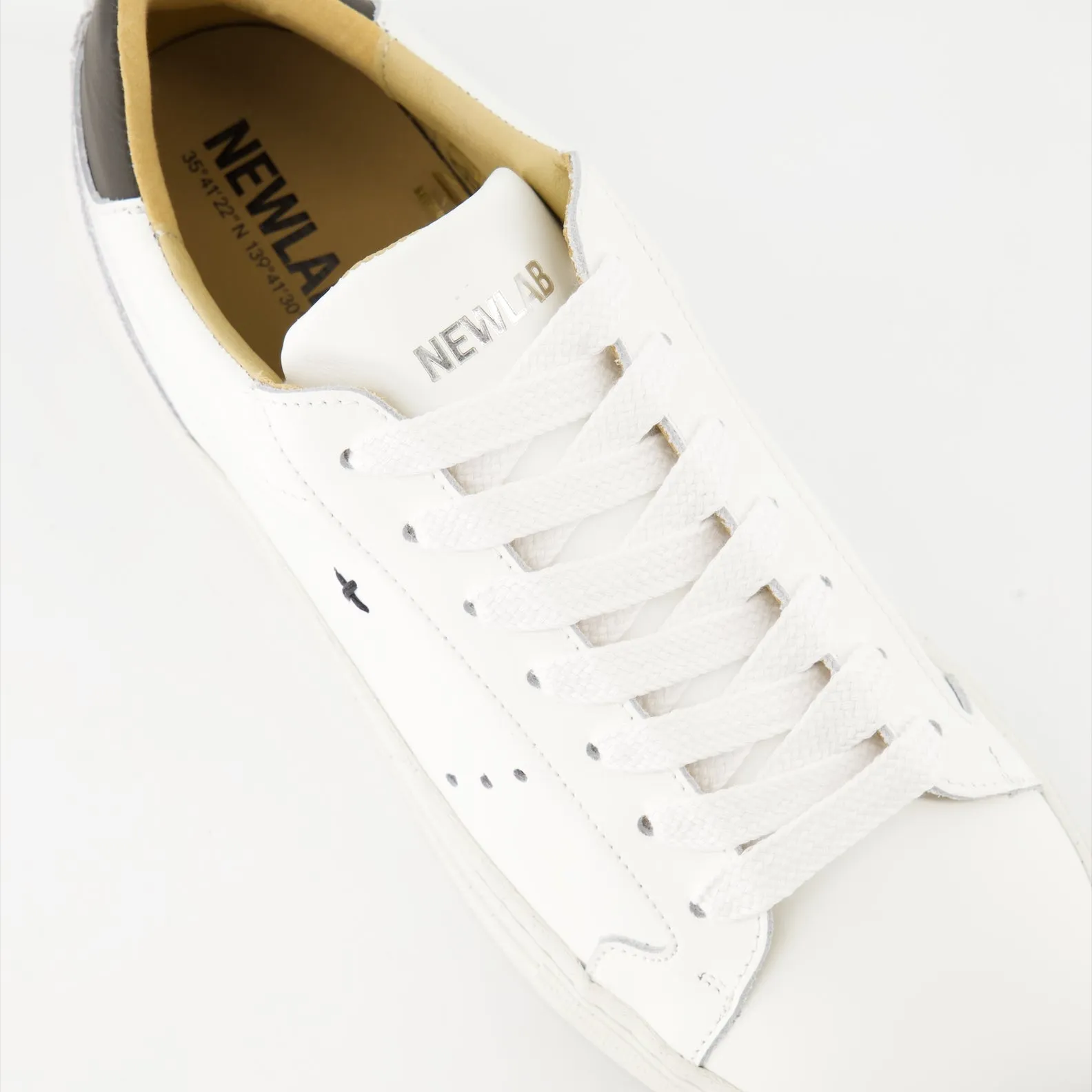 White-Black Leather Sneakers NL10