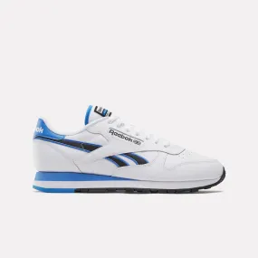 White Kinetic Blue Black Classic Leather Shoes