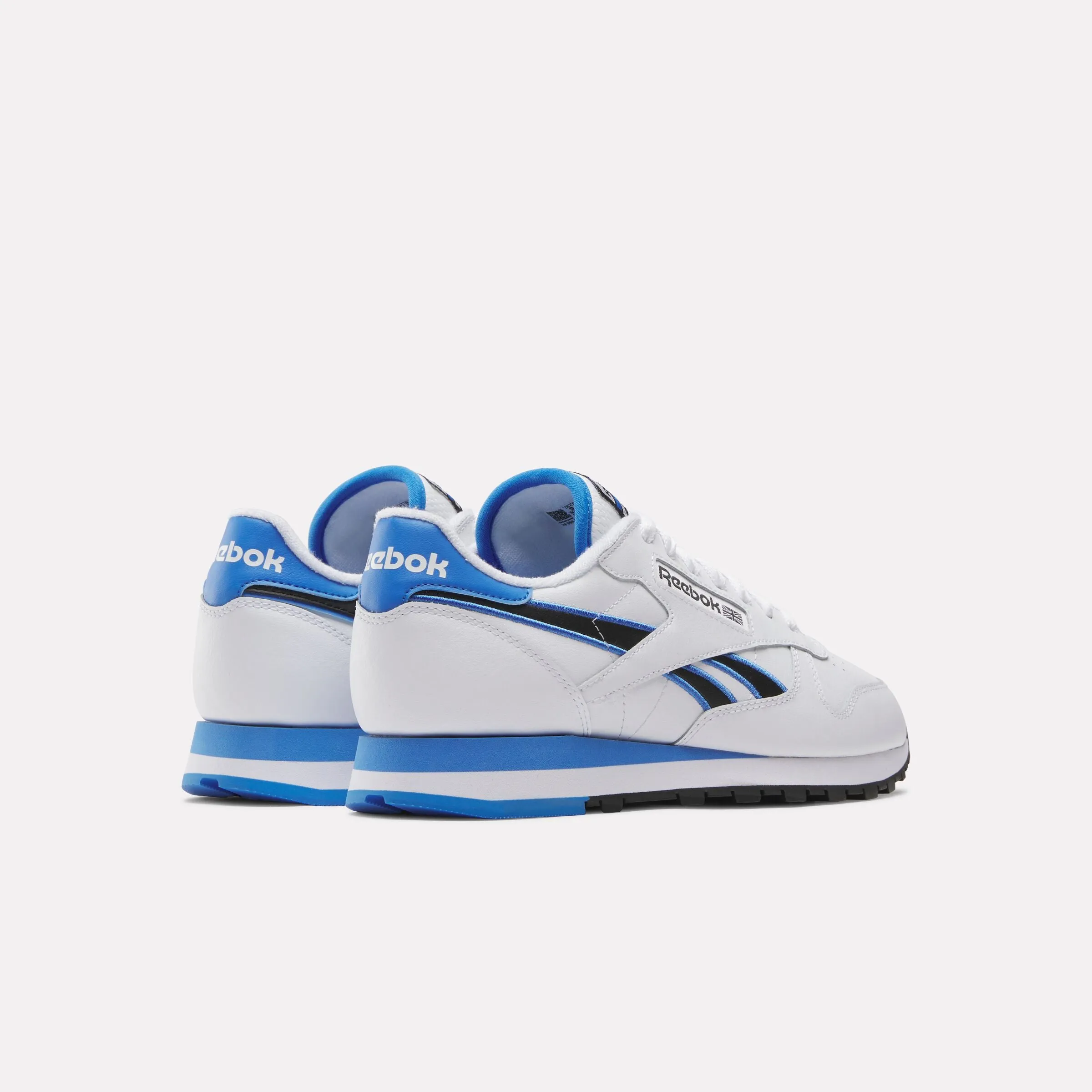 White Kinetic Blue Black Classic Leather Shoes