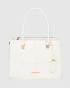 White Lucy Panel Tote Bag