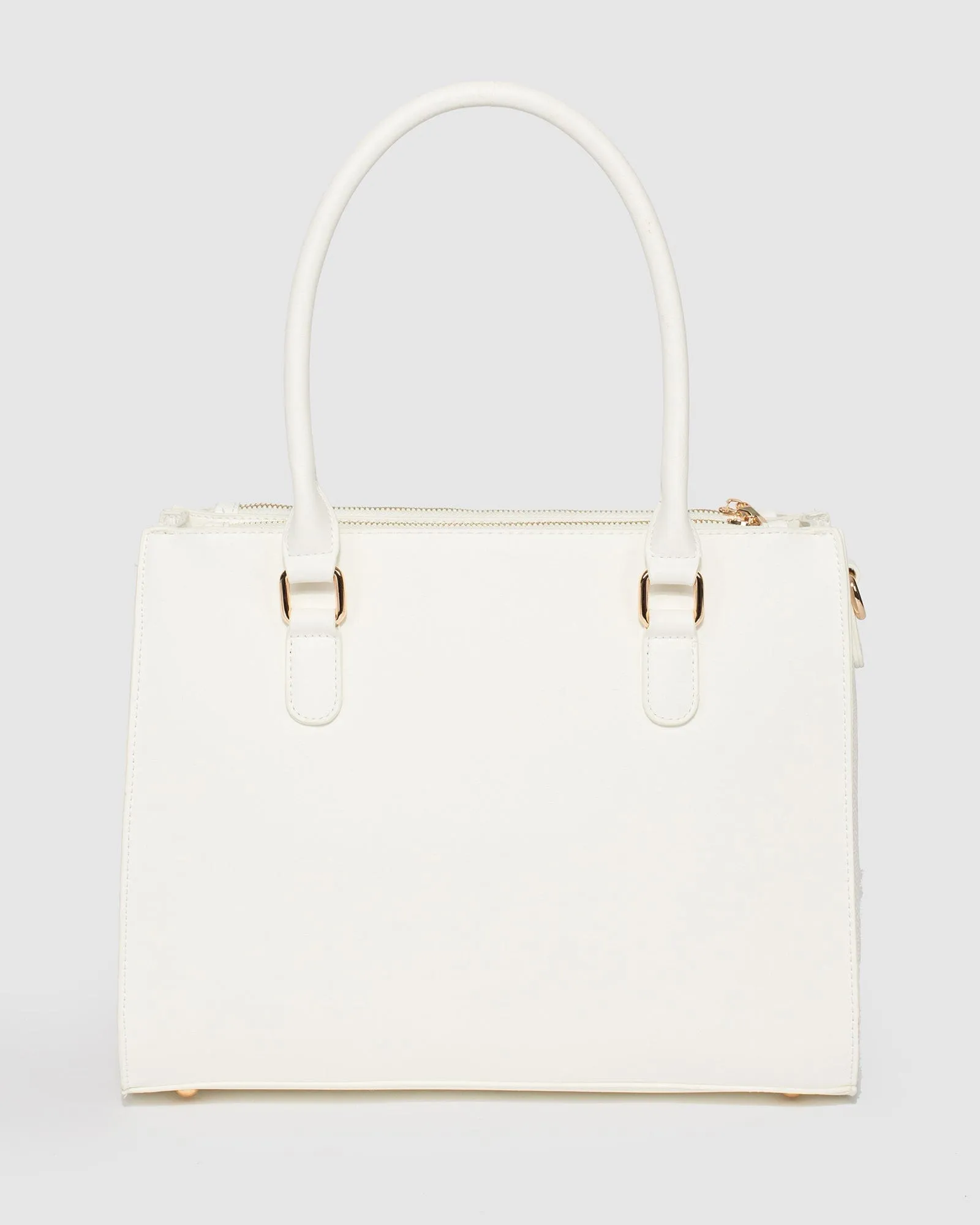 White Lucy Panel Tote Bag