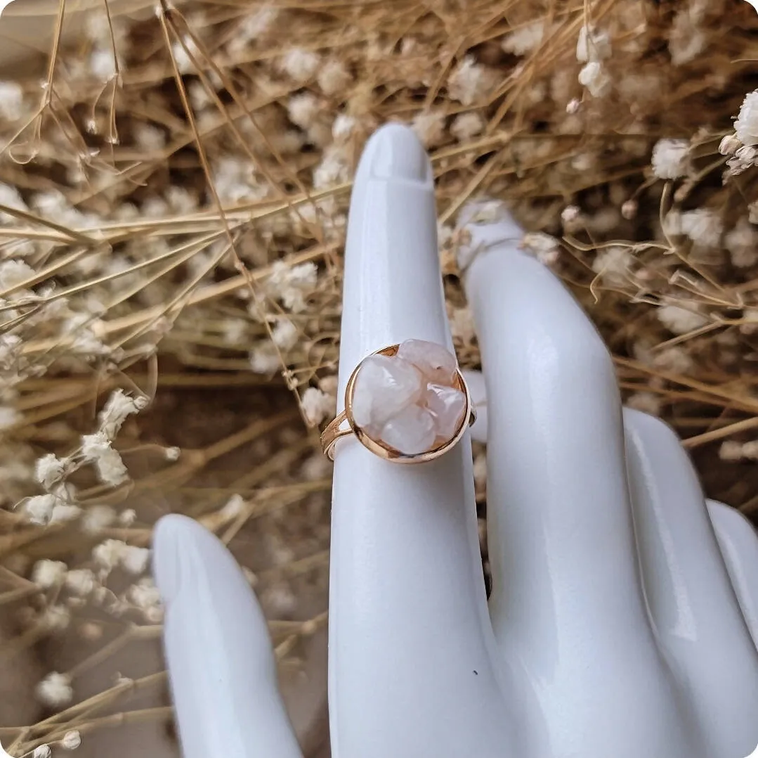 White Marble Natural Stone Ring - Island Girl Art