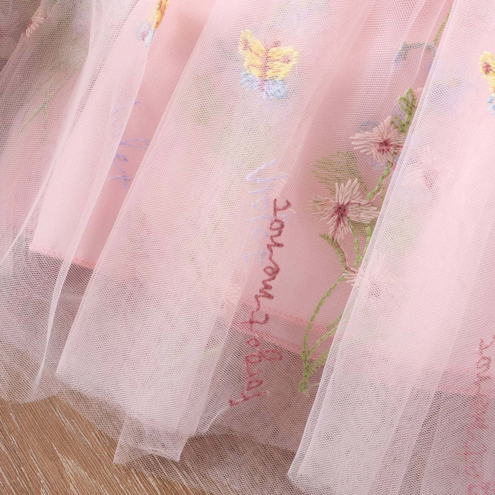 Wholesale Flower Embroidered Dresses for Baby Girls - Style 24011123