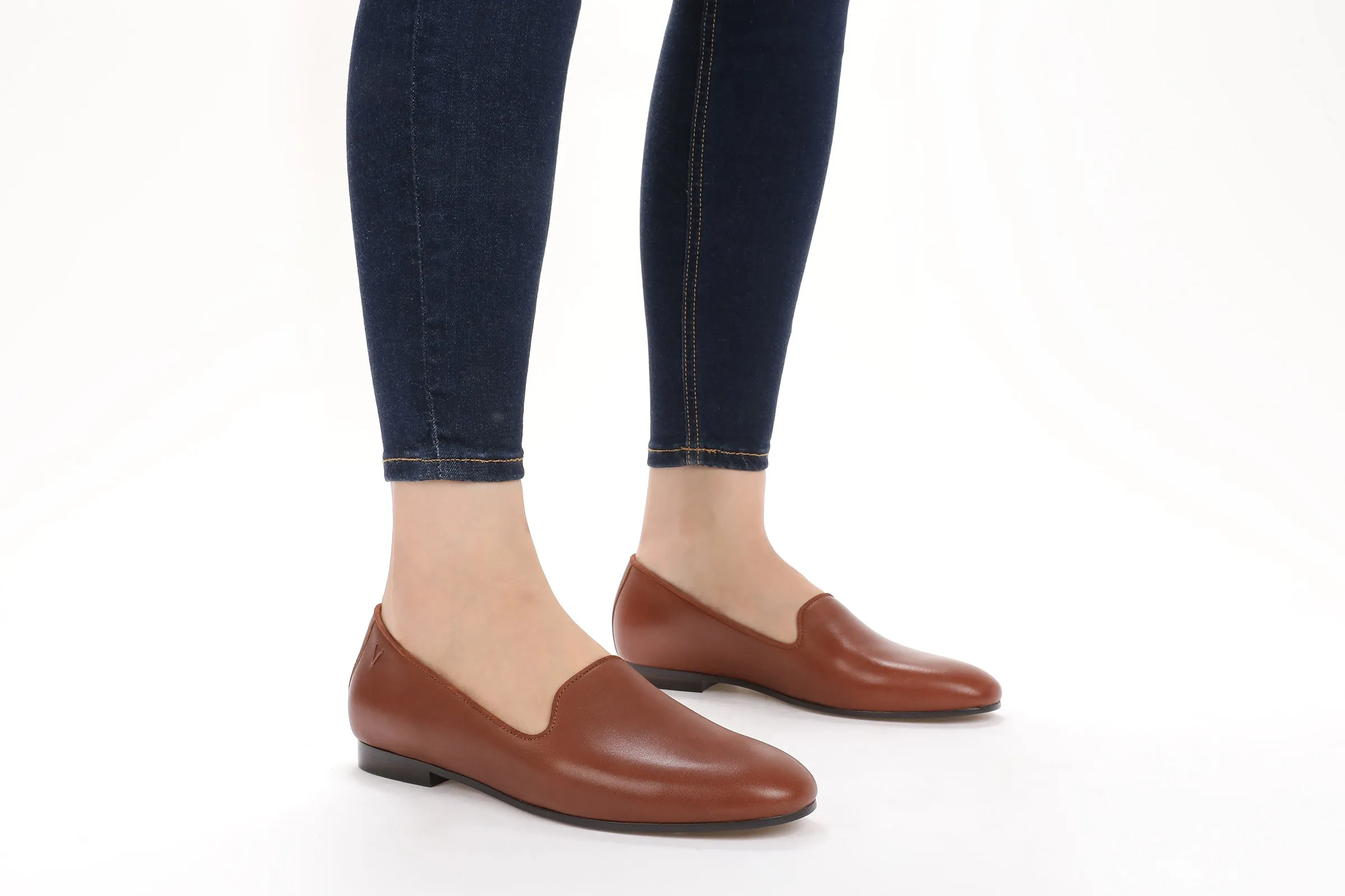 Willa Vionic Willa II Flat Brown Leather Women's