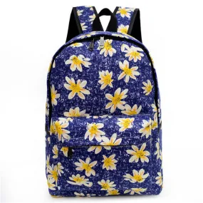 Teen Girl Floral Print Canvas Travel Backpack School Bag Women Mochila Mulheres