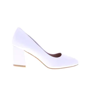 Women Faux Leather Wide Heel Pump