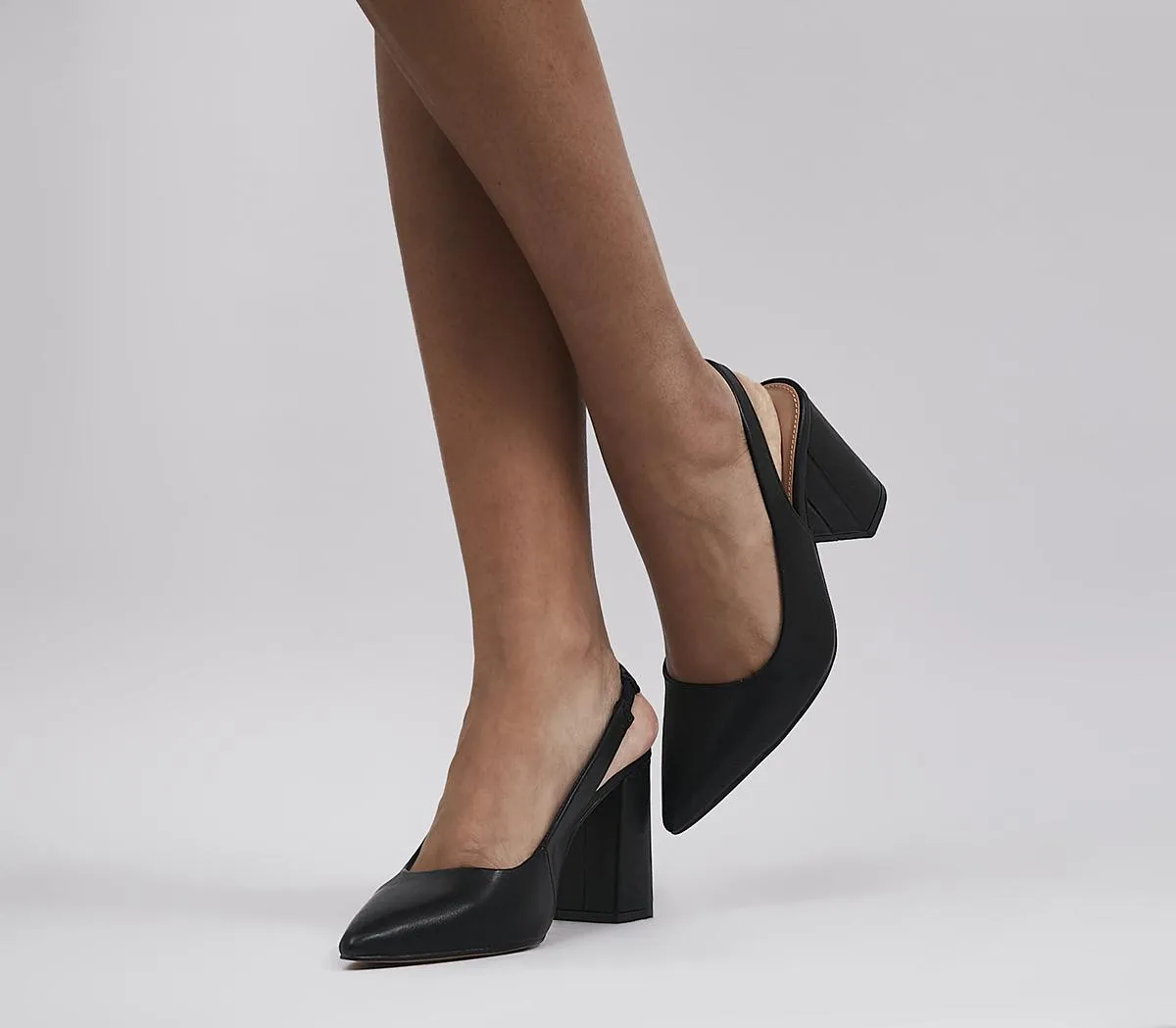 Black Women's Slingback Heel Courts for Office