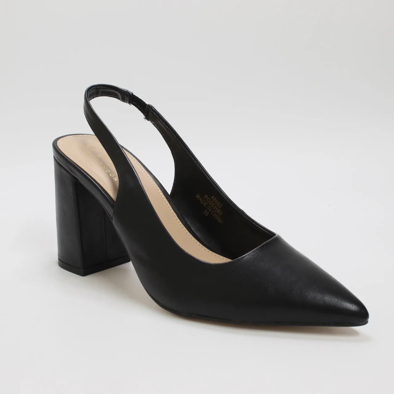 Black Women's Slingback Heel Courts for Office