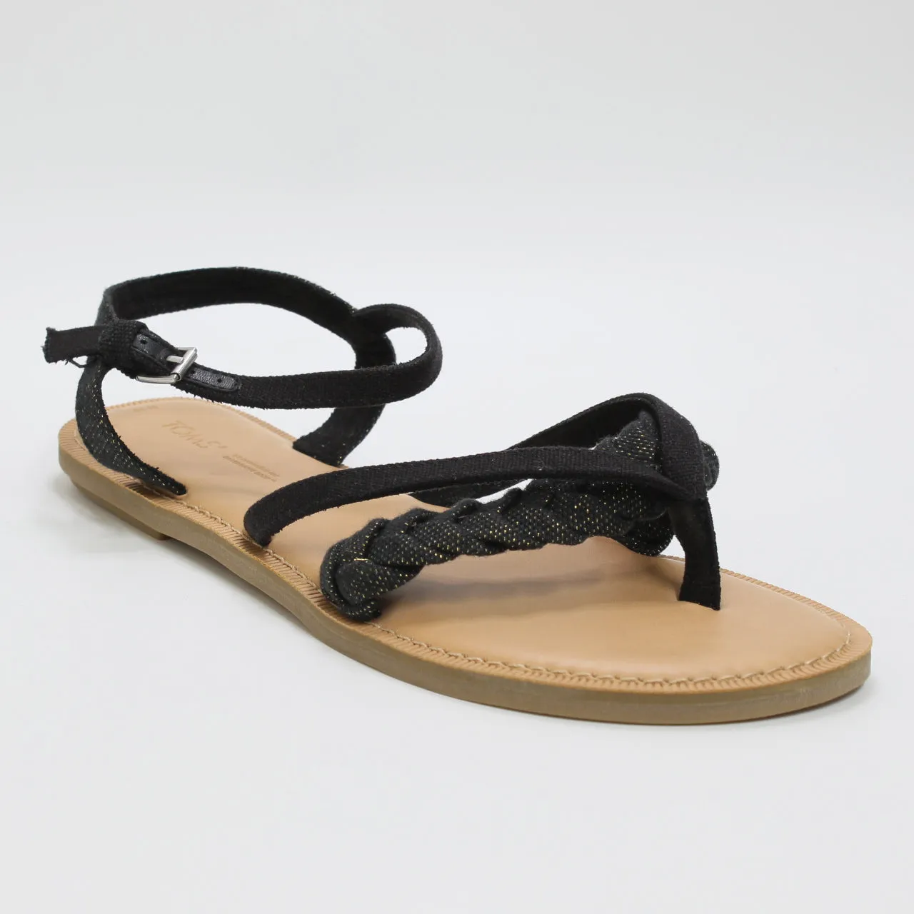 Black Metallic Linen Women's Toms Lexie Sandal