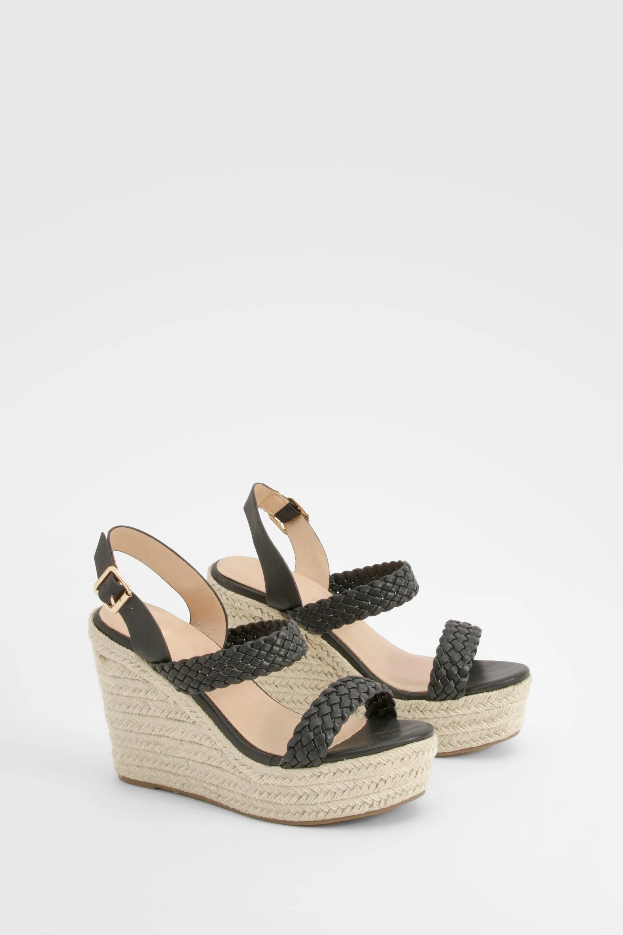 Woven Strap Espadrille Wedges