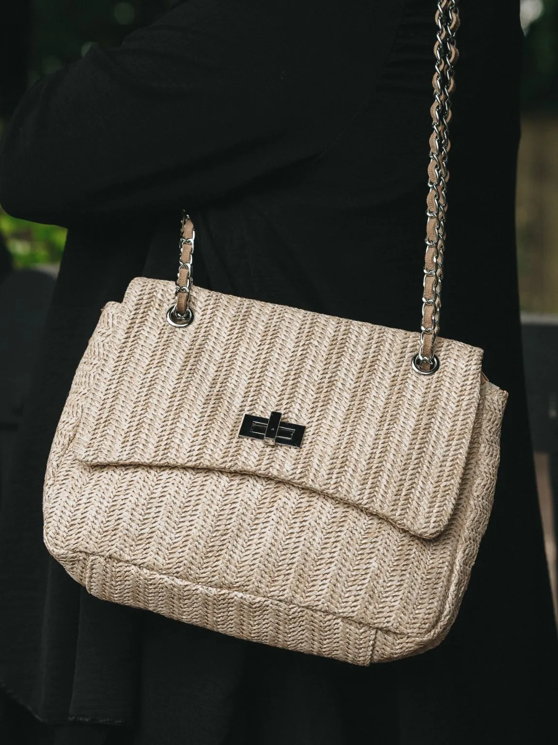 Textured Twist Lock Purse