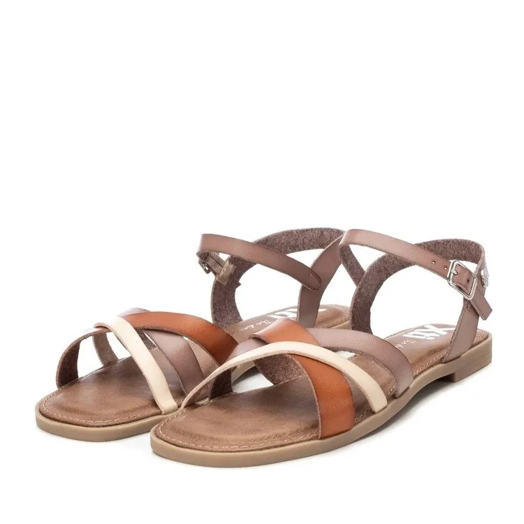 XTI Flat Beige Sandals for Women - Model 142851