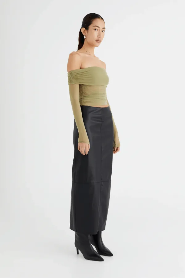 Yasmin Pistachio Off Shoulder Top