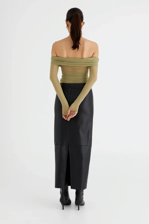 Yasmin Pistachio Off Shoulder Top