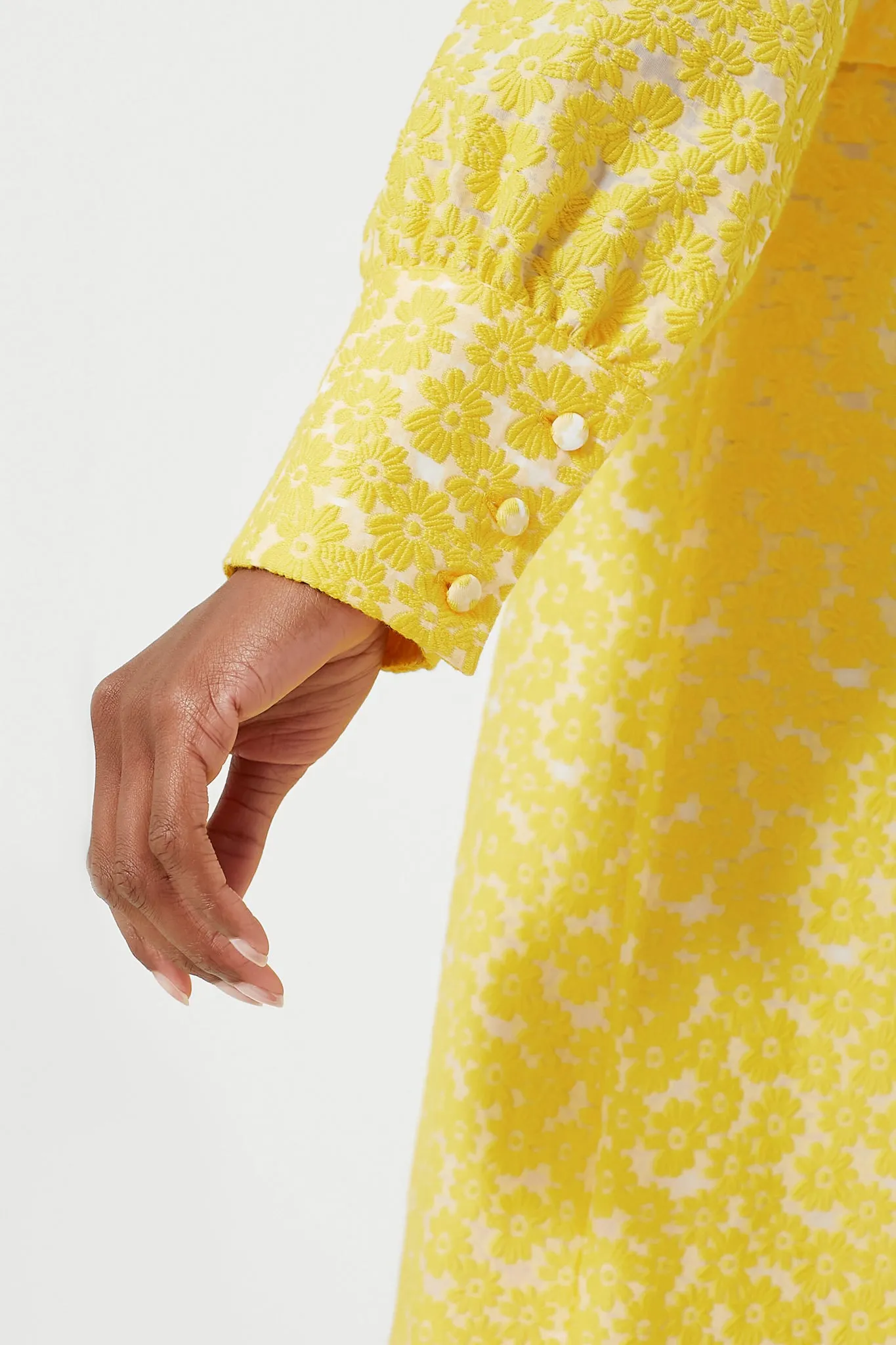 Yellow Daisy Jacquard Aurelia Dress