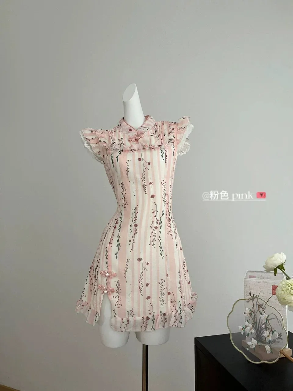 Youni's homemade Chinese style girl summer new Chinese style slim dress