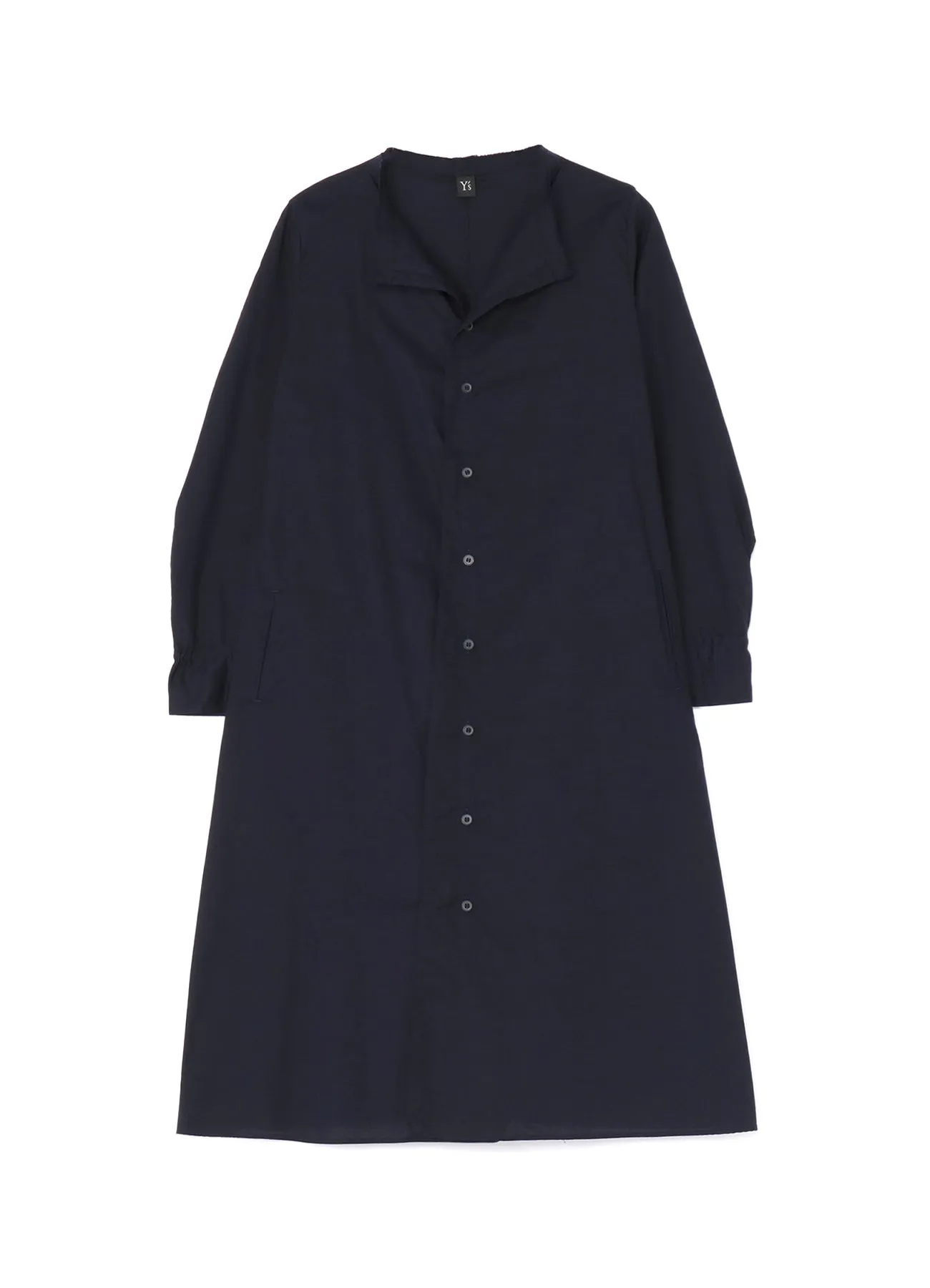 [Y's BORN PRODUCT] THIN COTTON TWILL COLLARLESS A-LINE DRESS