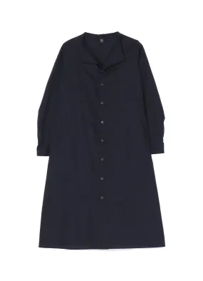 [Y's BORN PRODUCT] THIN COTTON TWILL COLLARLESS A-LINE DRESS