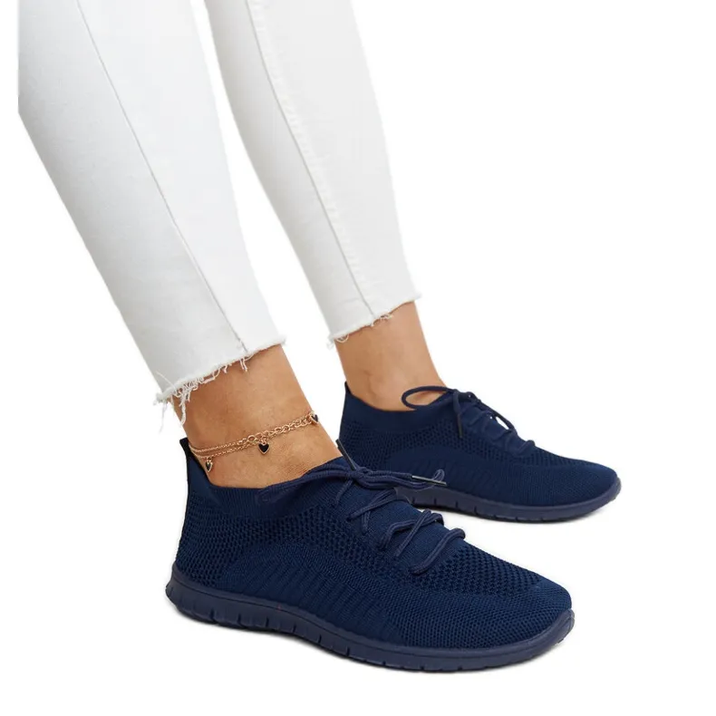 Zahira navy blue fabric sneakers