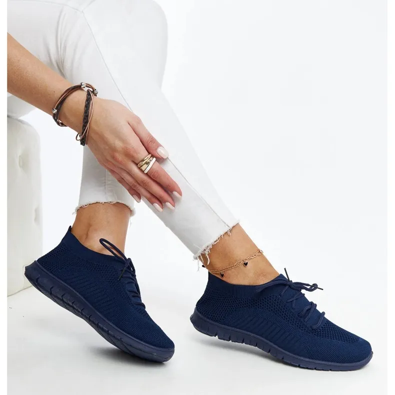 Zahira navy blue fabric sneakers