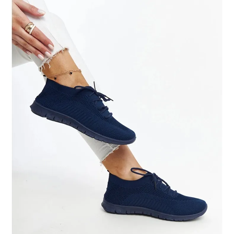 Zahira navy blue fabric sneakers