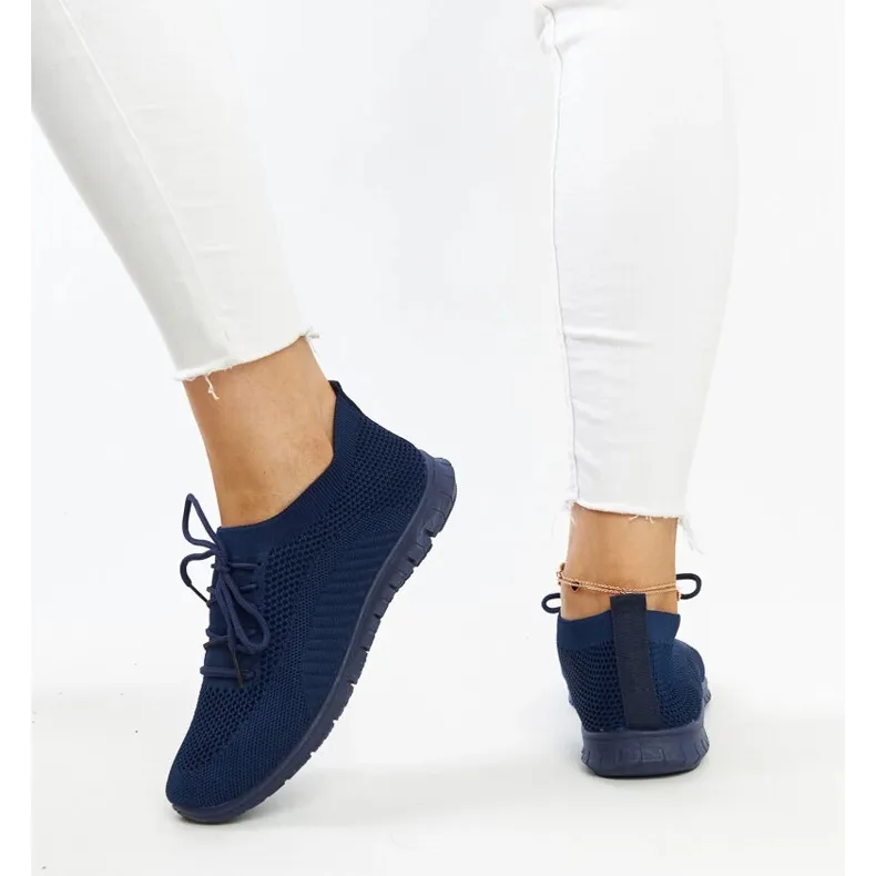 Zahira navy blue fabric sneakers